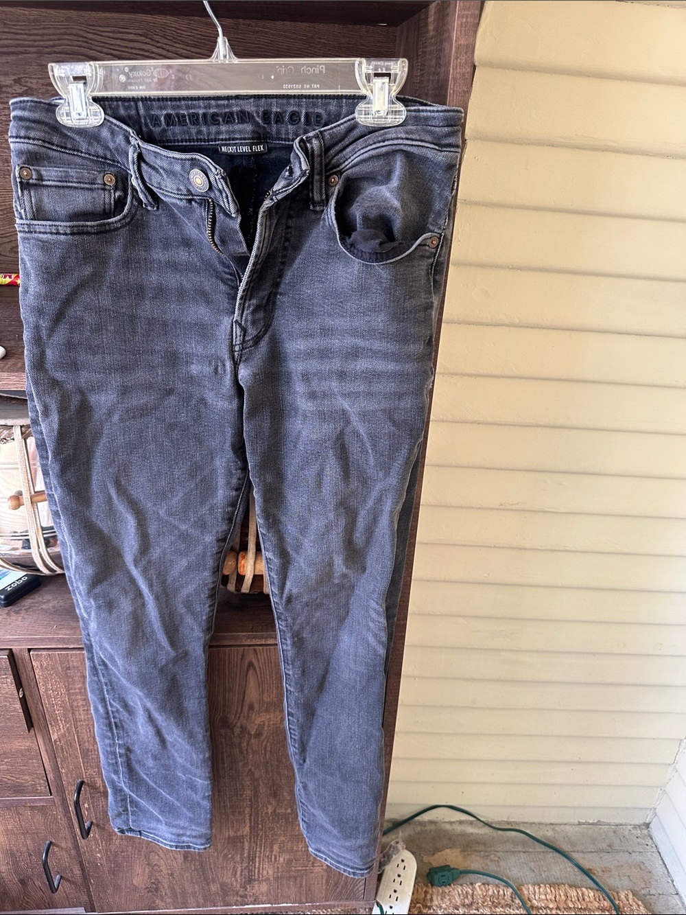 American Eagle Outfitters Men's Slim Jeans in Charcoal